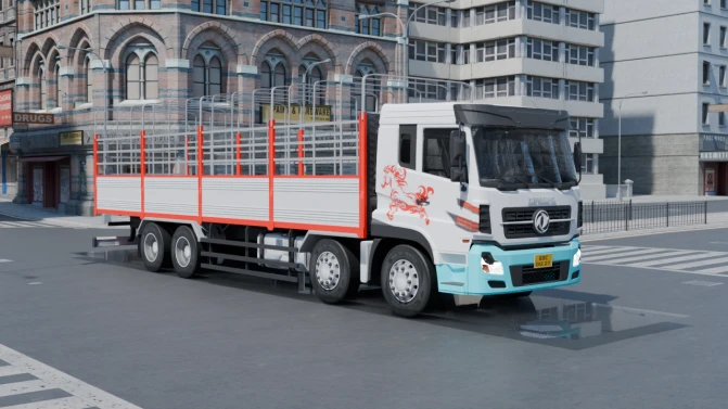 Mod Dongfeng 4-Axle Cargo Truck – Proton Bus Sim - Vista Principal/Lateral (Proton Bus Simulator)