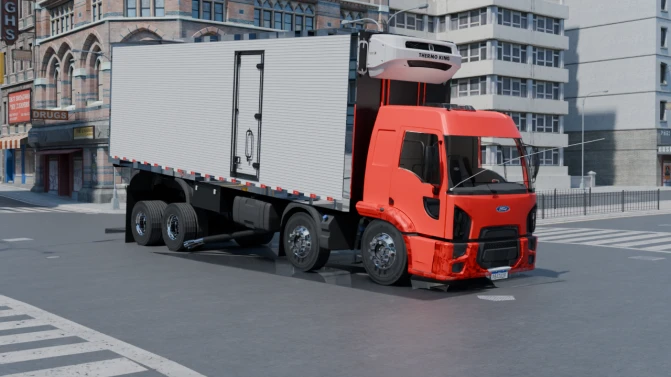 Mod Ford Cargo 2429 Refrigerated Truck – Proton Bus - Vista Principal/Lateral (Proton Bus Simulator)