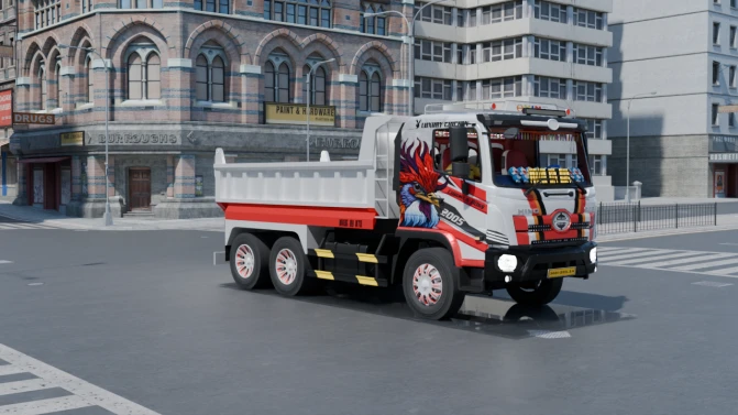 Mod Hino 500 Euro 4 Dump Truck (Ben) – Proton Bus Sim - Vista Principal/Lateral (Proton Bus Simulator)