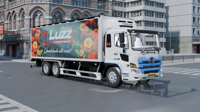 Mod Hino 500 Refrigerated Truck (Sy Nguyen) – Proton Bus - Vista Principal/Lateral (Proton Bus Simulator)