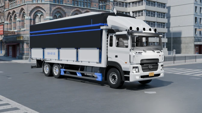 Mod Hyundai 3C Cargo Truck – Proton Bus Simulator - Vista Principal/Lateral (Proton Bus Simulator)