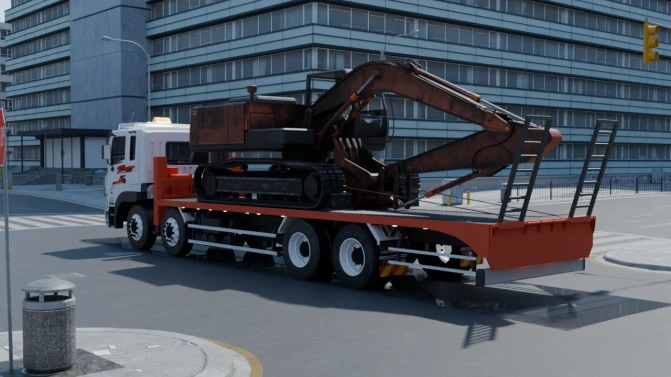 Mod Hyundai HD Lowbed Excavator Hauler – Proton Bus Sim - Interior e Painel (Proton Bus Simulator)