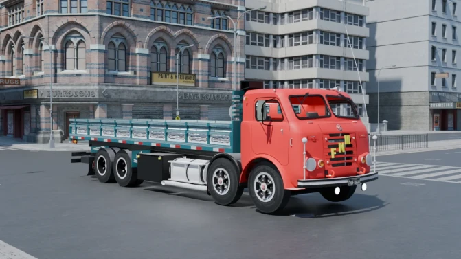 Mod FNM Bi-Truck – Classic Brazilian Cargo Truck Mod - Vista Principal/Lateral (Proton Bus Simulator)