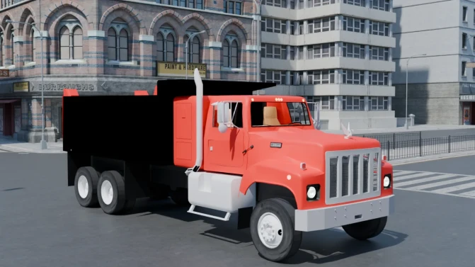 Mod International Dump Truck – Conventional Tipper Mod - Vista Principal/Lateral (Proton Bus Simulator)